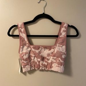 Free People Square Neck Good Karma Sports Bra Size  M/L NWT